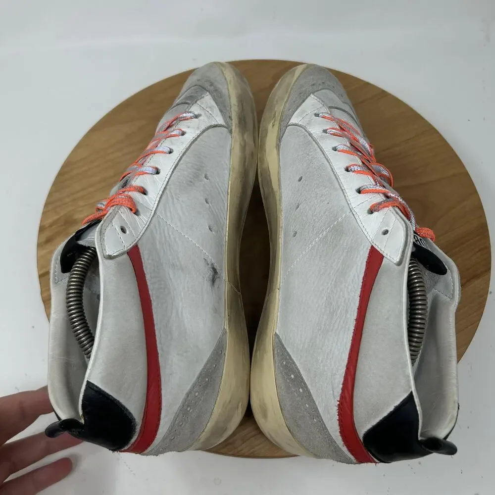 Golden Goose Shoes Men 9 Midstar White Leather Star Italy Sneakers Luxury